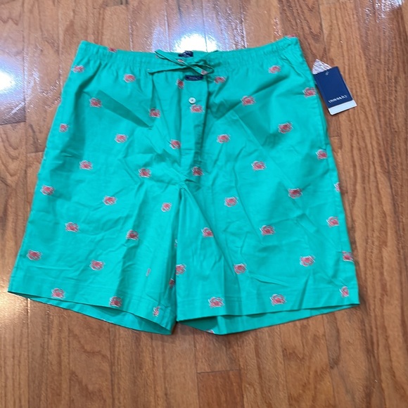 Crown & Ivy Men’s Boxers Crabs on green background elastic comfort waist pockets - Picture 3 of 10